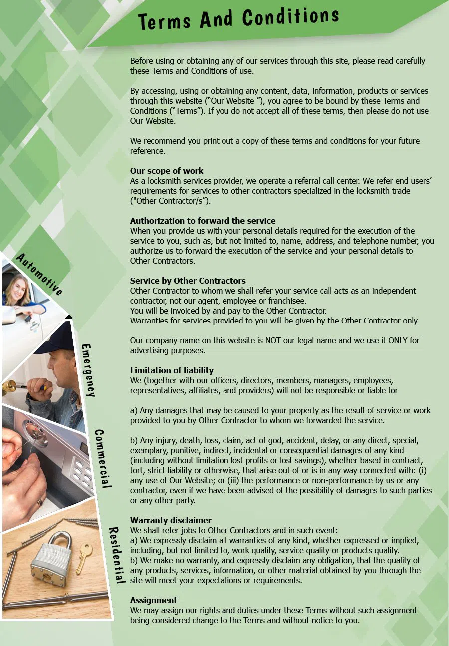 Temple Hills Locksmith Store Temple Hills, MD 301-723-7065 - TermsAndConditions-2